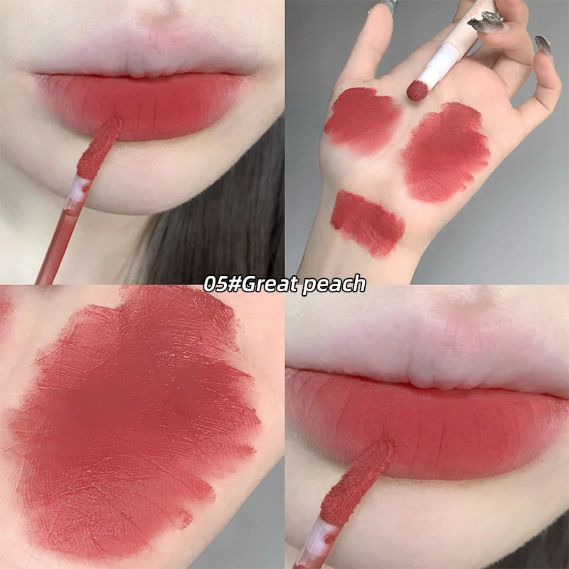 Hot Sales Gege Bear Makeup Sponge Tip Lippie Lip Powder Cream Birthday Gift Matte Non-Stick Cup Cute Lip Powder Cream Lip Mud