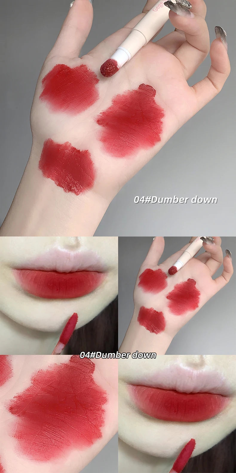 Hot Sales Gege Bear Makeup Sponge Tip Lippie Lip Powder Cream Birthday Gift Matte Non-Stick Cup Cute Lip Powder Cream Lip Mud