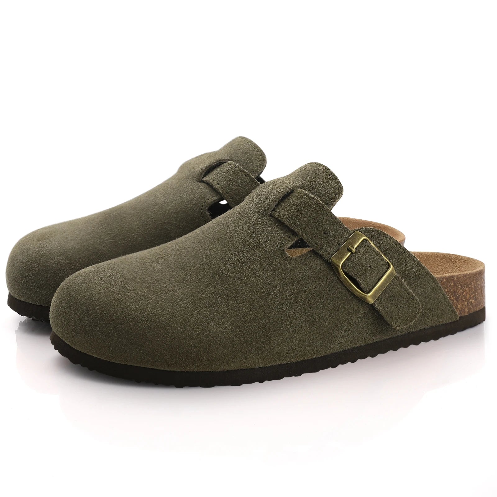 Shevalues Cork Suede Clogs For Women Cork Slippers Summer Cork Sandals Fashion Beach Slides Classic Mules Men Clogs Baotou Shoes