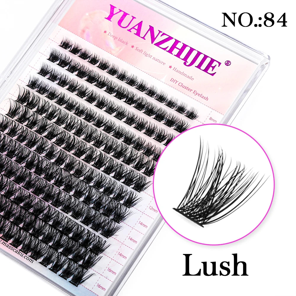 10cases/lot YUANZHIJIE Knot-free lashes Clusters 100% Hand-Tufted Anime Eyelashes Premium Materail Cruetly-free lash Extensions