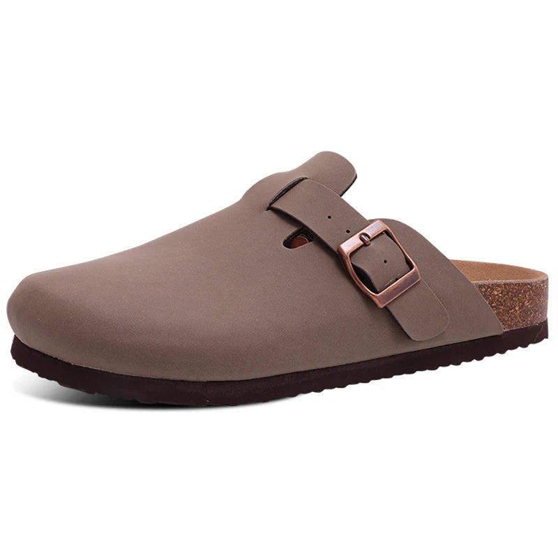 Shevalues Cork Suede Clogs For Women Cork Slippers Summer Cork Sandals Fashion Beach Slides Classic Mules Men Clogs Baotou Shoes