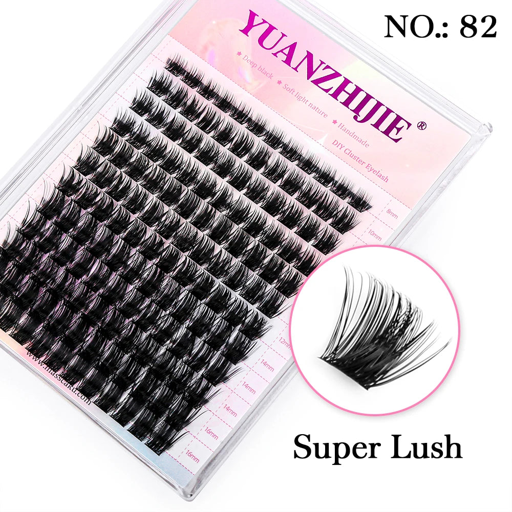 10cases/lot YUANZHIJIE Knot-free lashes Clusters 100% Hand-Tufted Anime Eyelashes Premium Materail Cruetly-free lash Extensions