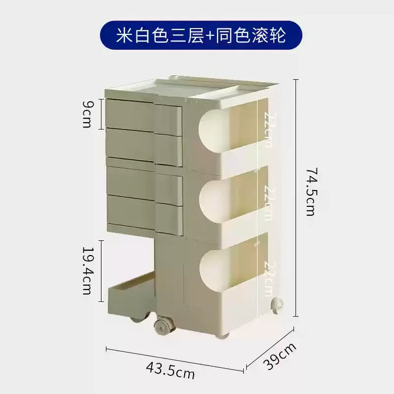 ‌360° Rotating Snack Cart - TikTok Viral Mobile Organizer, Makeup Vanity & Bedroom Storage Rack w/Wheels for Living Room‌