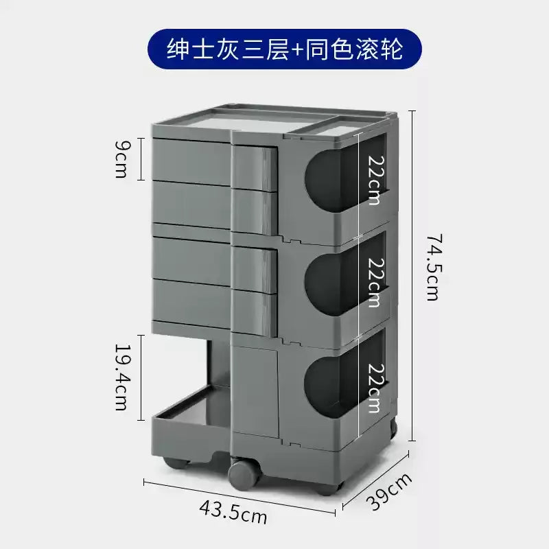 ‌360° Rotating Snack Cart - TikTok Viral Mobile Organizer, Makeup Vanity & Bedroom Storage Rack w/Wheels for Living Room‌