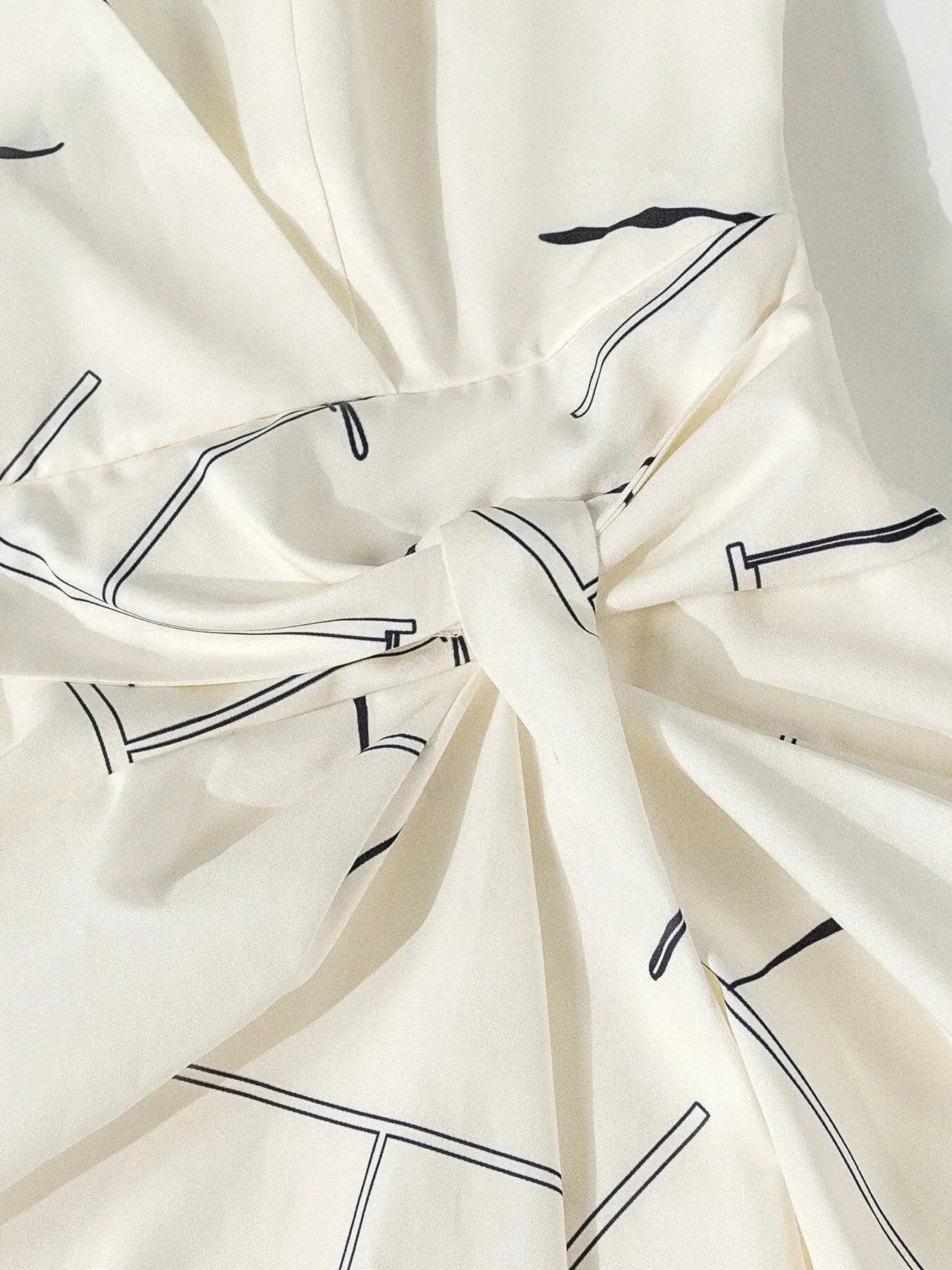 Women Midi Dress Sleeveless V Neck Line Print Wrap Tie Waist Asymmetrical Dress Elegant Spring Summer Brunch Work Office Dress