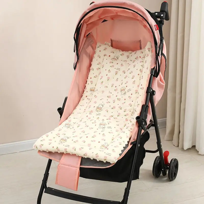 Cartoon Bear Baby Stroller Seat Cushion Cotton Soft Newborn Car Seat Pad Infant Pushchair Mattress Mat Kid Pram Accessories