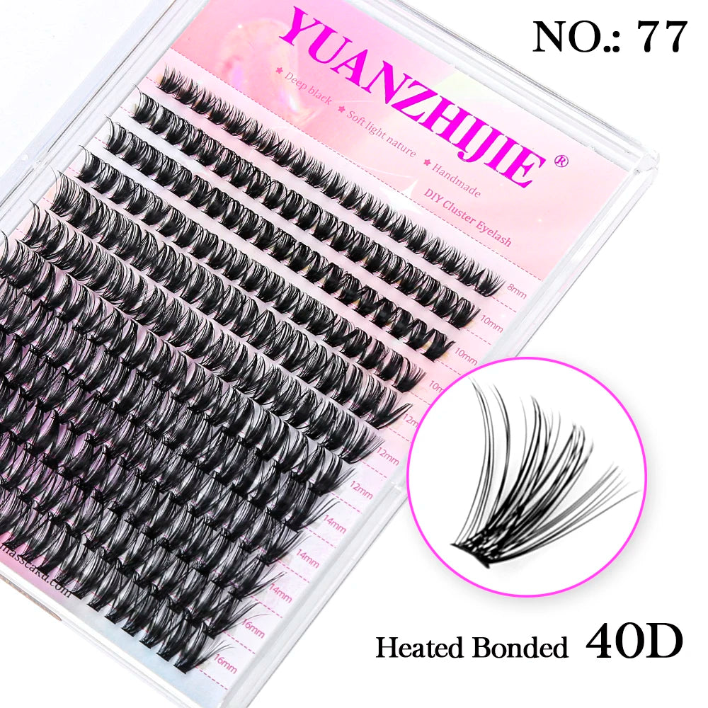 10cases/lot YUANZHIJIE Knot-free lashes Clusters 100% Hand-Tufted Anime Eyelashes Premium Materail Cruetly-free lash Extensions