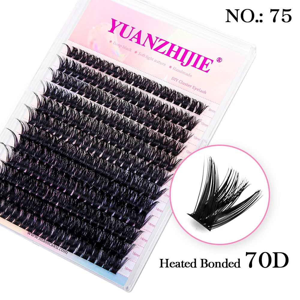 10cases/lot YUANZHIJIE Knot-free lashes Clusters 100% Hand-Tufted Anime Eyelashes Premium Materail Cruetly-free lash Extensions
