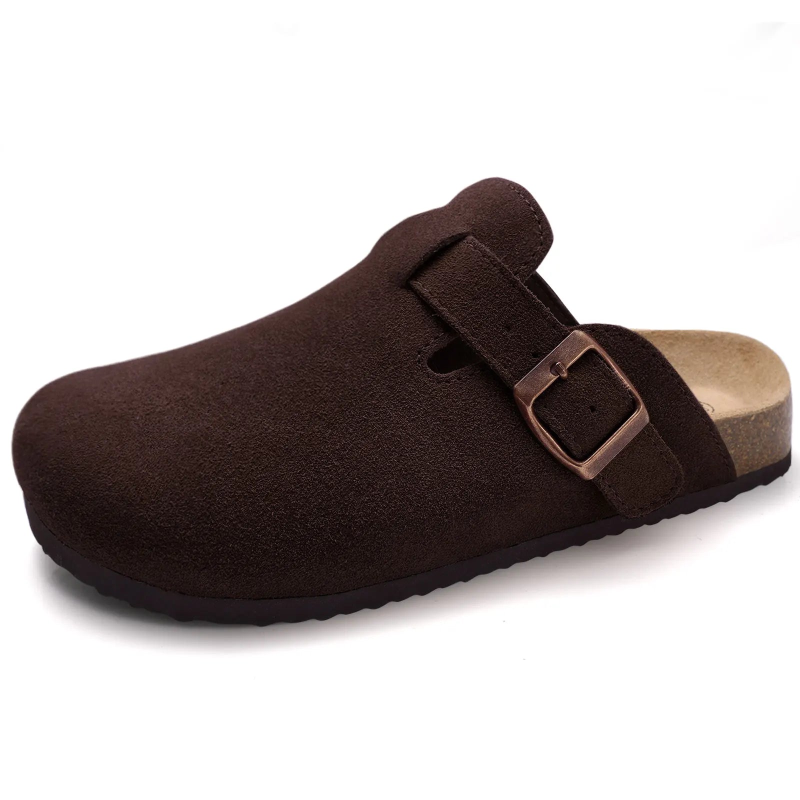 Shevalues Cork Suede Clogs For Women Cork Slippers Summer Cork Sandals Fashion Beach Slides Classic Mules Men Clogs Baotou Shoes