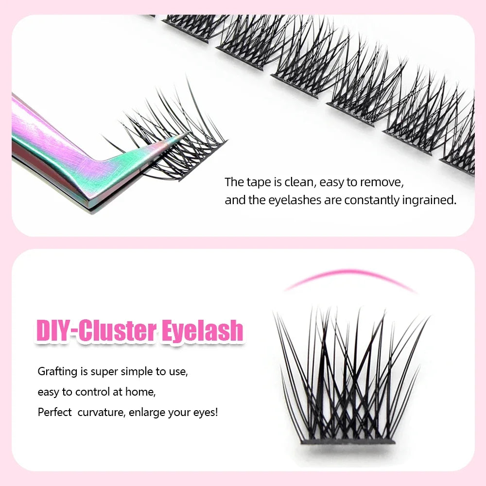 10cases/lot YUANZHIJIE Knot-free lashes Clusters 100% Hand-Tufted Anime Eyelashes Premium Materail Cruetly-free lash Extensions