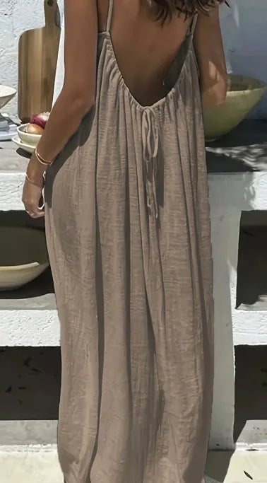Sexy Suspender Dress For Women Fashionable Solid Color New Backless Strappy Loose Casual Dress For Women 2026
