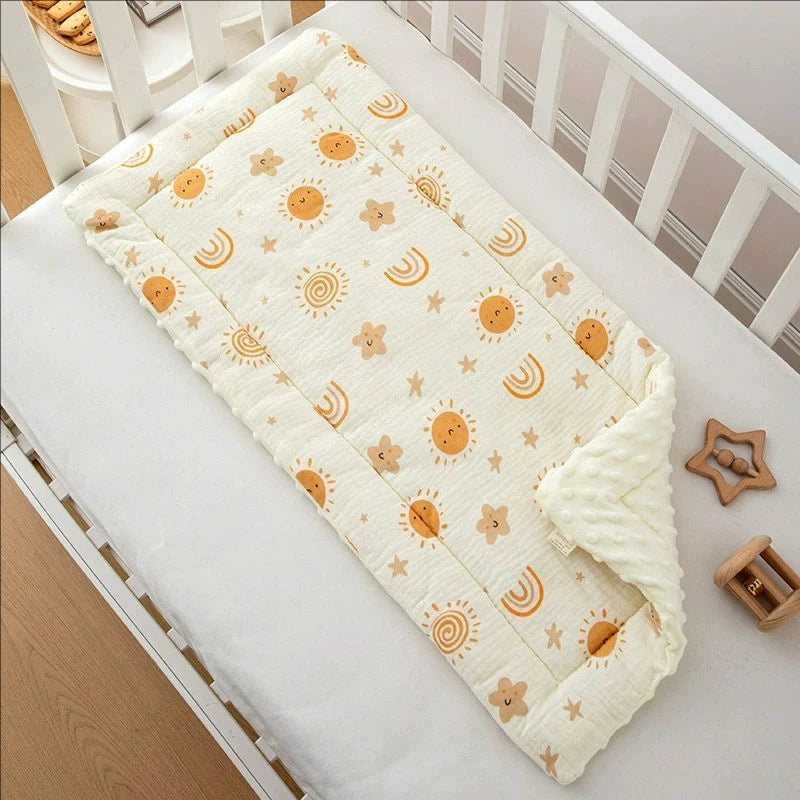 Cartoon Bear Baby Stroller Seat Cushion Cotton Soft Newborn Car Seat Pad Infant Pushchair Mattress Mat Kid Pram Accessories