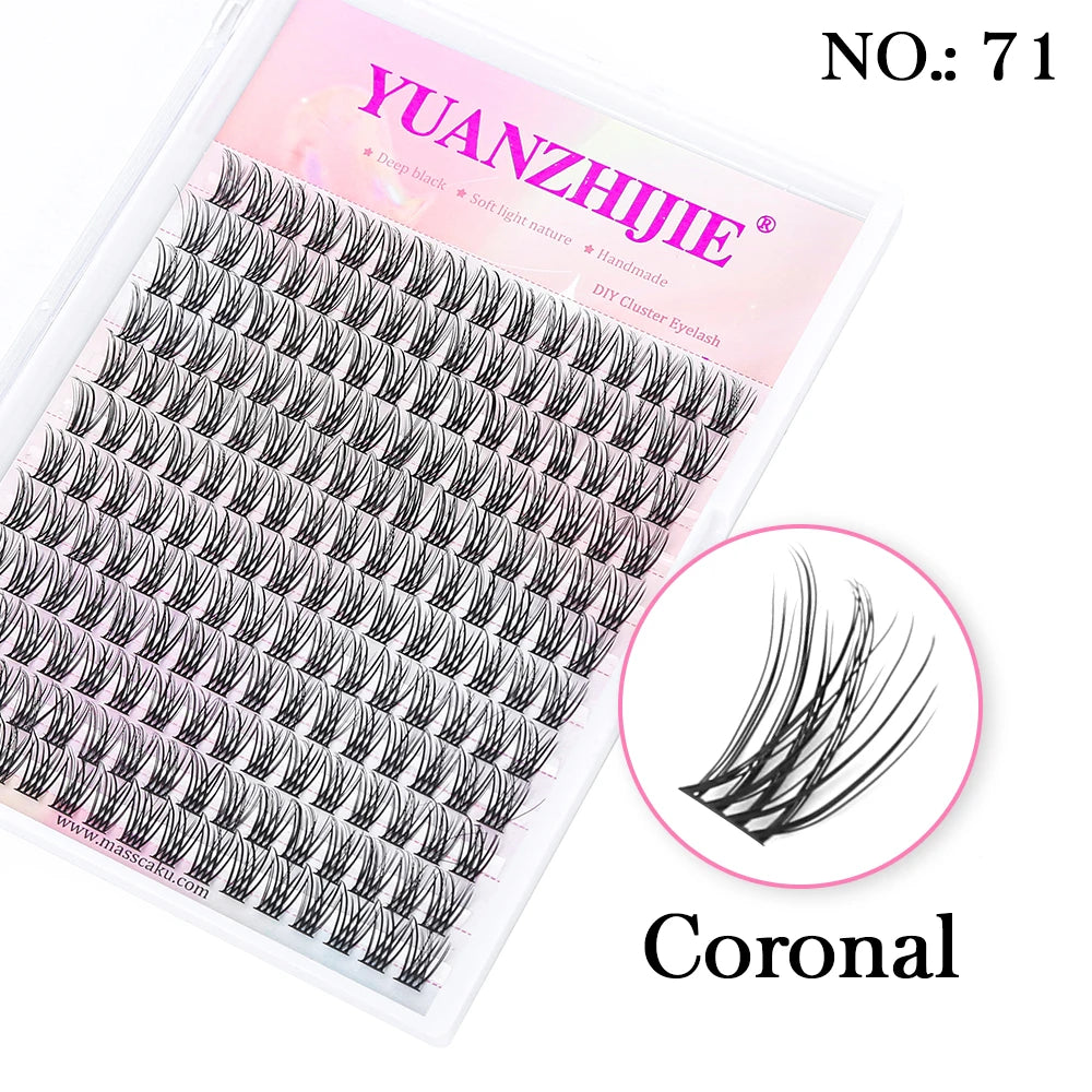 10cases/lot YUANZHIJIE Knot-free lashes Clusters 100% Hand-Tufted Anime Eyelashes Premium Materail Cruetly-free lash Extensions