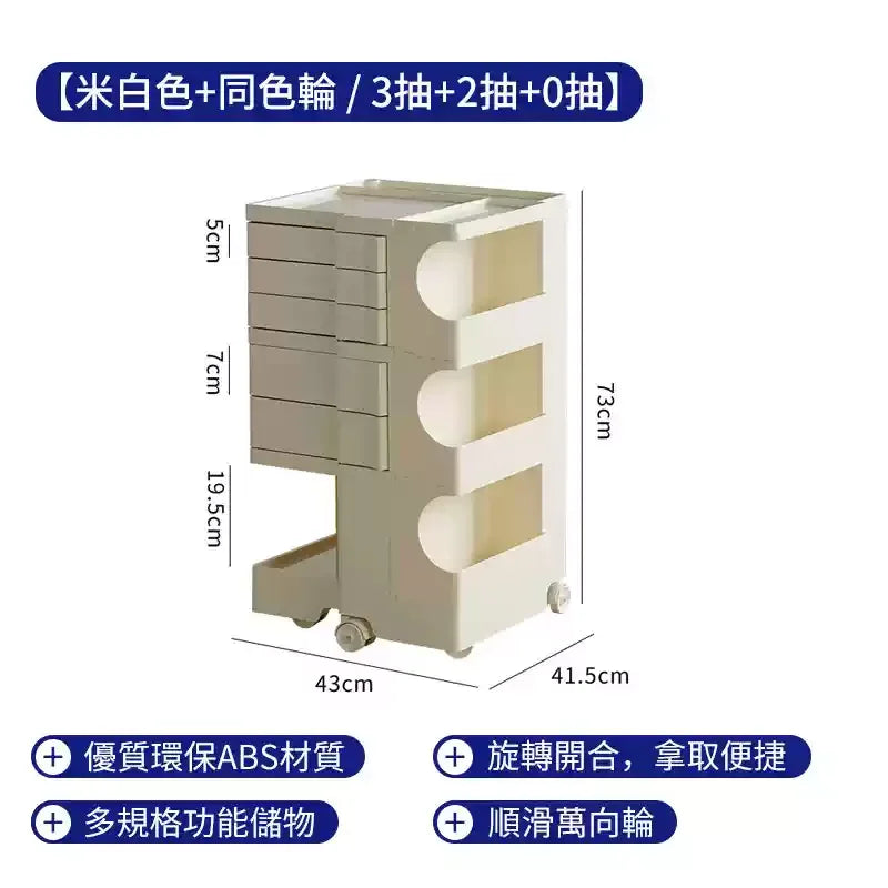 ‌360° Rotating Snack Cart - TikTok Viral Mobile Organizer, Makeup Vanity & Bedroom Storage Rack w/Wheels for Living Room‌