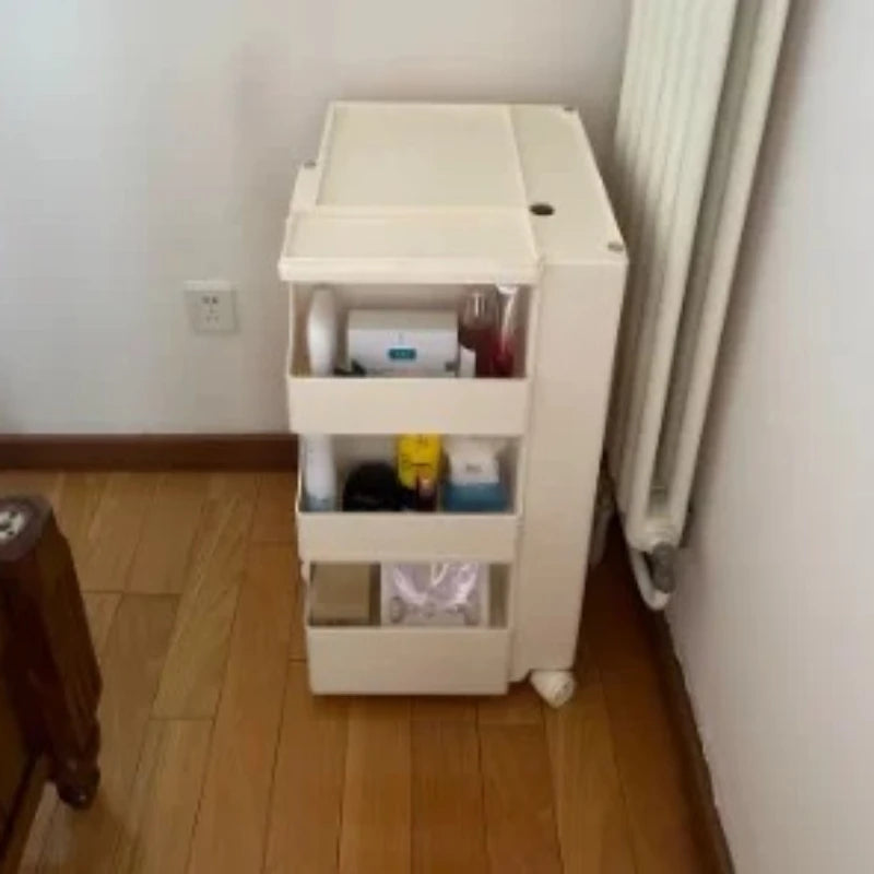 ‌360° Rotating Snack Cart - TikTok Viral Mobile Organizer, Makeup Vanity & Bedroom Storage Rack w/Wheels for Living Room‌