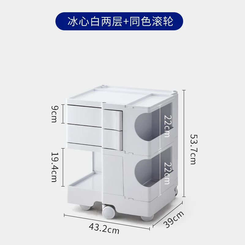 ‌360° Rotating Snack Cart - TikTok Viral Mobile Organizer, Makeup Vanity & Bedroom Storage Rack w/Wheels for Living Room‌