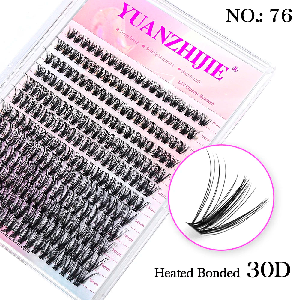 10cases/lot YUANZHIJIE Knot-free lashes Clusters 100% Hand-Tufted Anime Eyelashes Premium Materail Cruetly-free lash Extensions