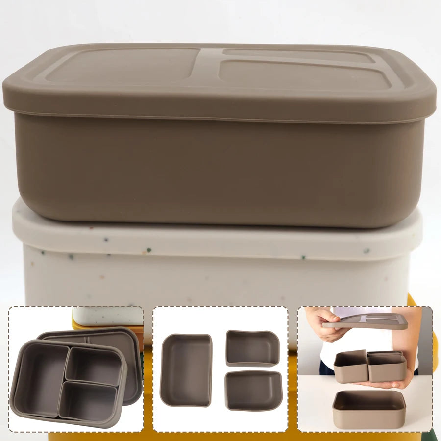 Detachable Lunch Box Portable Bento Box Silicone Dishes For Baby Leakproof Food Container Feedings Set Bowl Tableware Baby Items