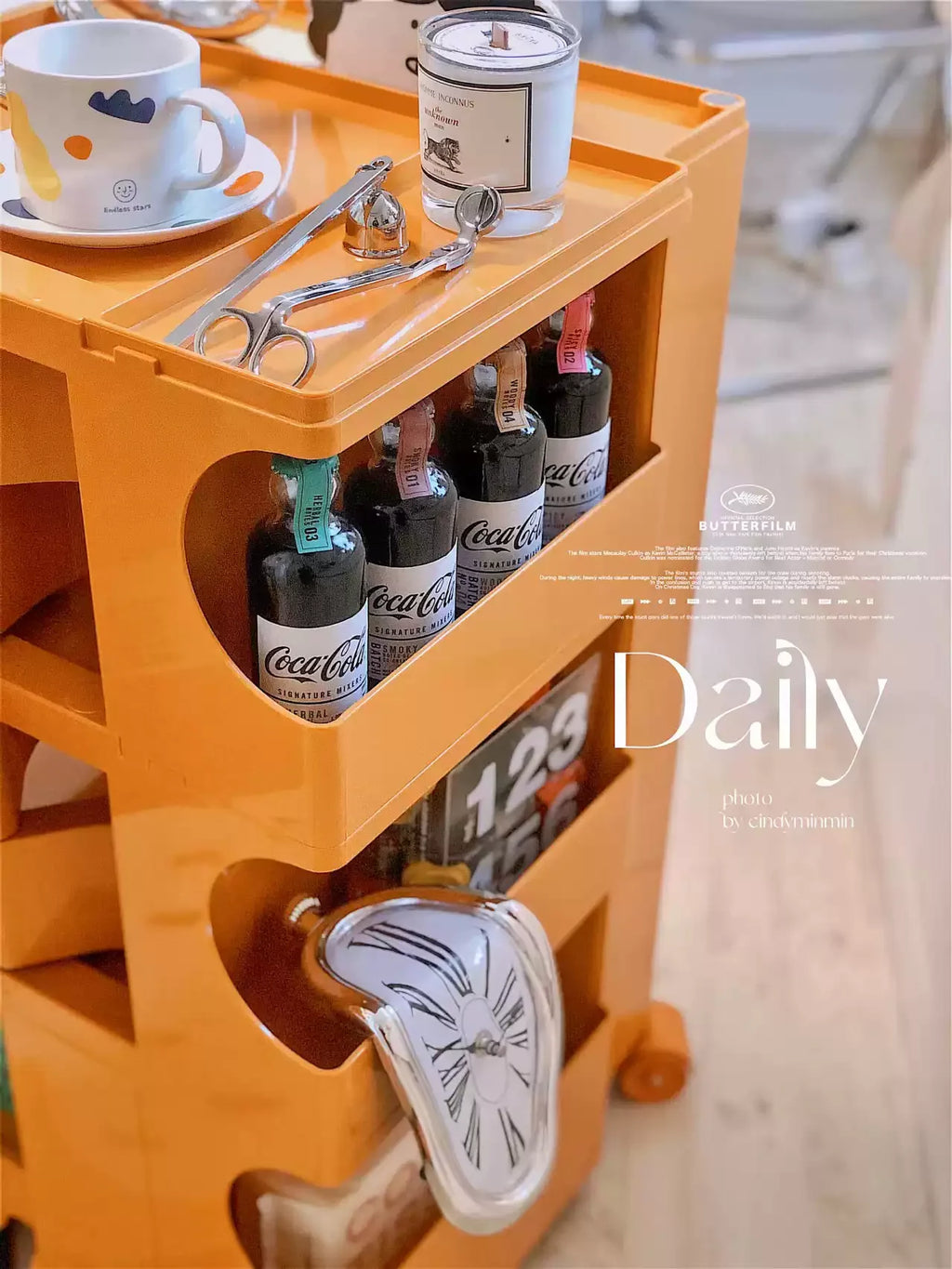 ‌360° Rotating Snack Cart - TikTok Viral Mobile Organizer, Makeup Vanity & Bedroom Storage Rack w/Wheels for Living Room‌