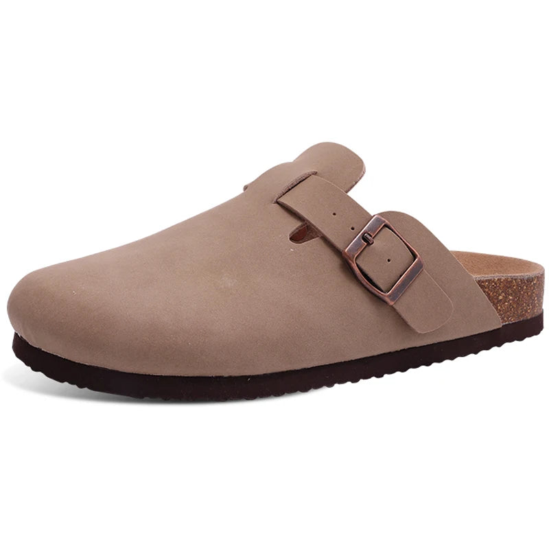Shevalues Cork Suede Clogs For Women Cork Slippers Summer Cork Sandals Fashion Beach Slides Classic Mules Men Clogs Baotou Shoes