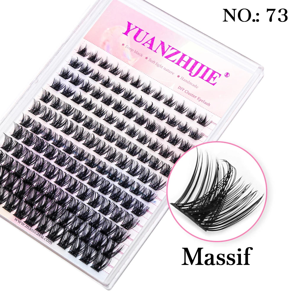 10cases/lot YUANZHIJIE Knot-free lashes Clusters 100% Hand-Tufted Anime Eyelashes Premium Materail Cruetly-free lash Extensions