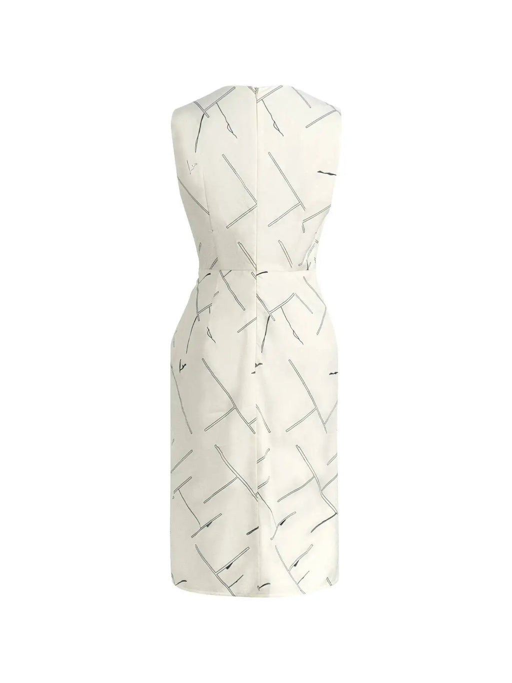 Women Midi Dress Sleeveless V Neck Line Print Wrap Tie Waist Asymmetrical Dress Elegant Spring Summer Brunch Work Office Dress