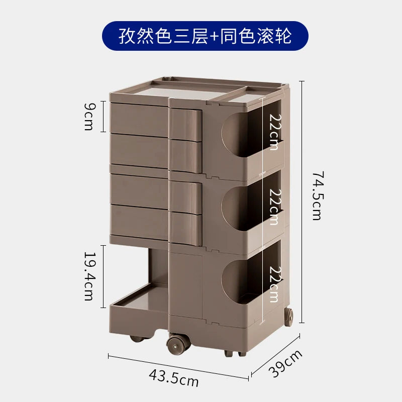 ‌360° Rotating Snack Cart - TikTok Viral Mobile Organizer, Makeup Vanity & Bedroom Storage Rack w/Wheels for Living Room‌