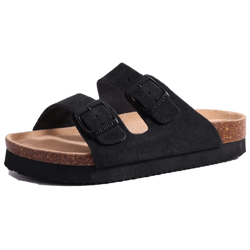 Shevalues Cork Suede Clogs For Women Cork Slippers Summer Cork Sandals Fashion Beach Slides Classic Mules Men Clogs Baotou Shoes