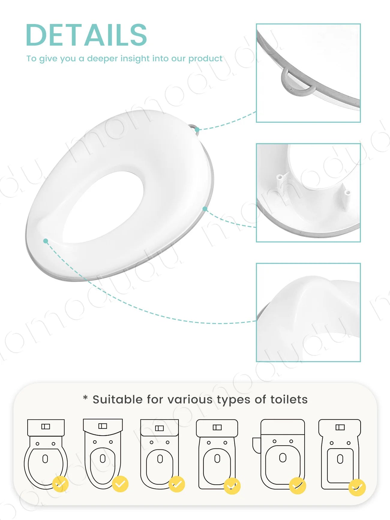 Portable Toddler Toilet Seat with Splash Guard, Universal Design for Mess-Free Training for Boys & Girls