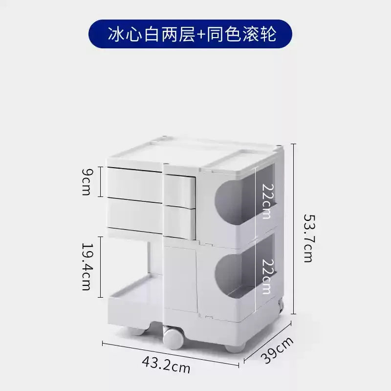 ‌360° Rotating Snack Cart - TikTok Viral Mobile Organizer, Makeup Vanity & Bedroom Storage Rack w/Wheels for Living Room‌