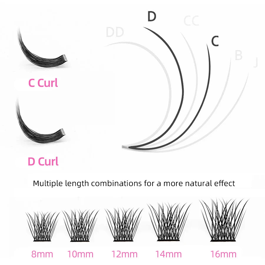 10cases/lot YUANZHIJIE Knot-free lashes Clusters 100% Hand-Tufted Anime Eyelashes Premium Materail Cruetly-free lash Extensions