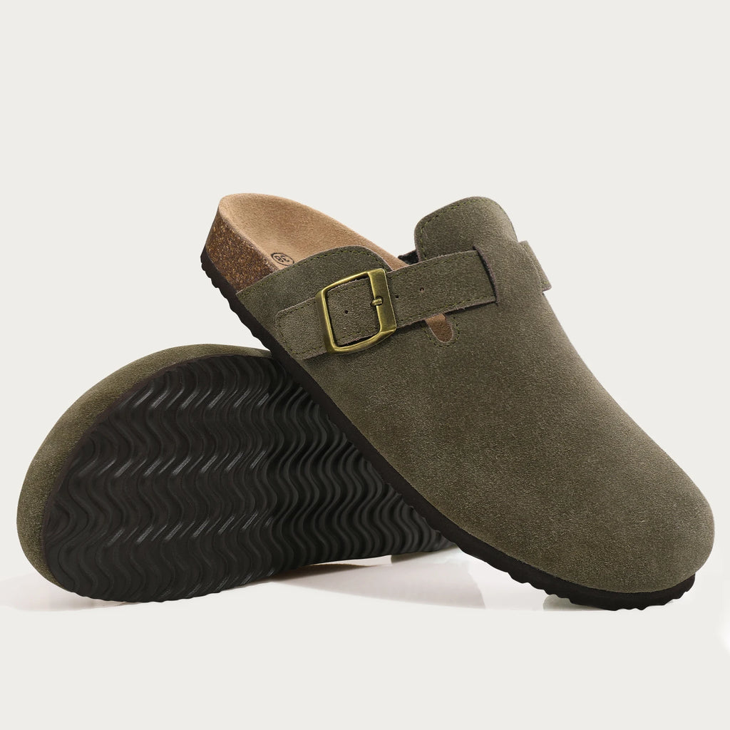 Shevalues Cork Suede Clogs For Women Cork Slippers Summer Cork Sandals Fashion Beach Slides Classic Mules Men Clogs Baotou Shoes