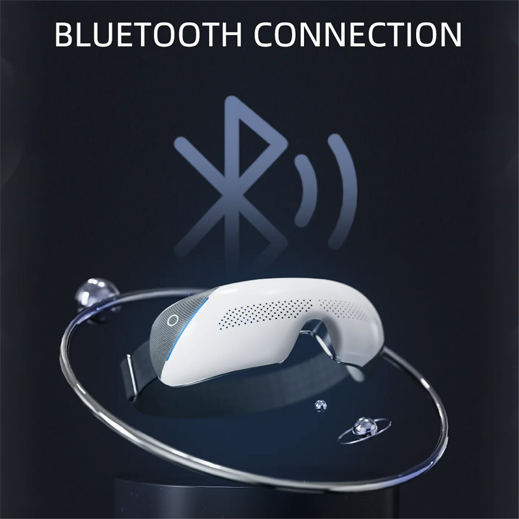 Portable Visible Eye Massager with Bluetooth Music Eye Care Device Sleep Eye Mask with 4 Mode Massage Muscle Gift for Mom Dad
