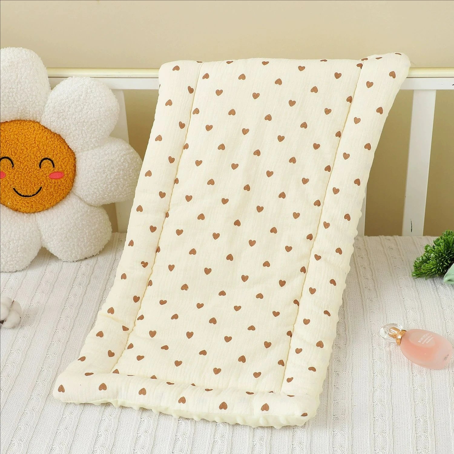Cartoon Bear Baby Stroller Seat Cushion Cotton Soft Newborn Car Seat Pad Infant Pushchair Mattress Mat Kid Pram Accessories