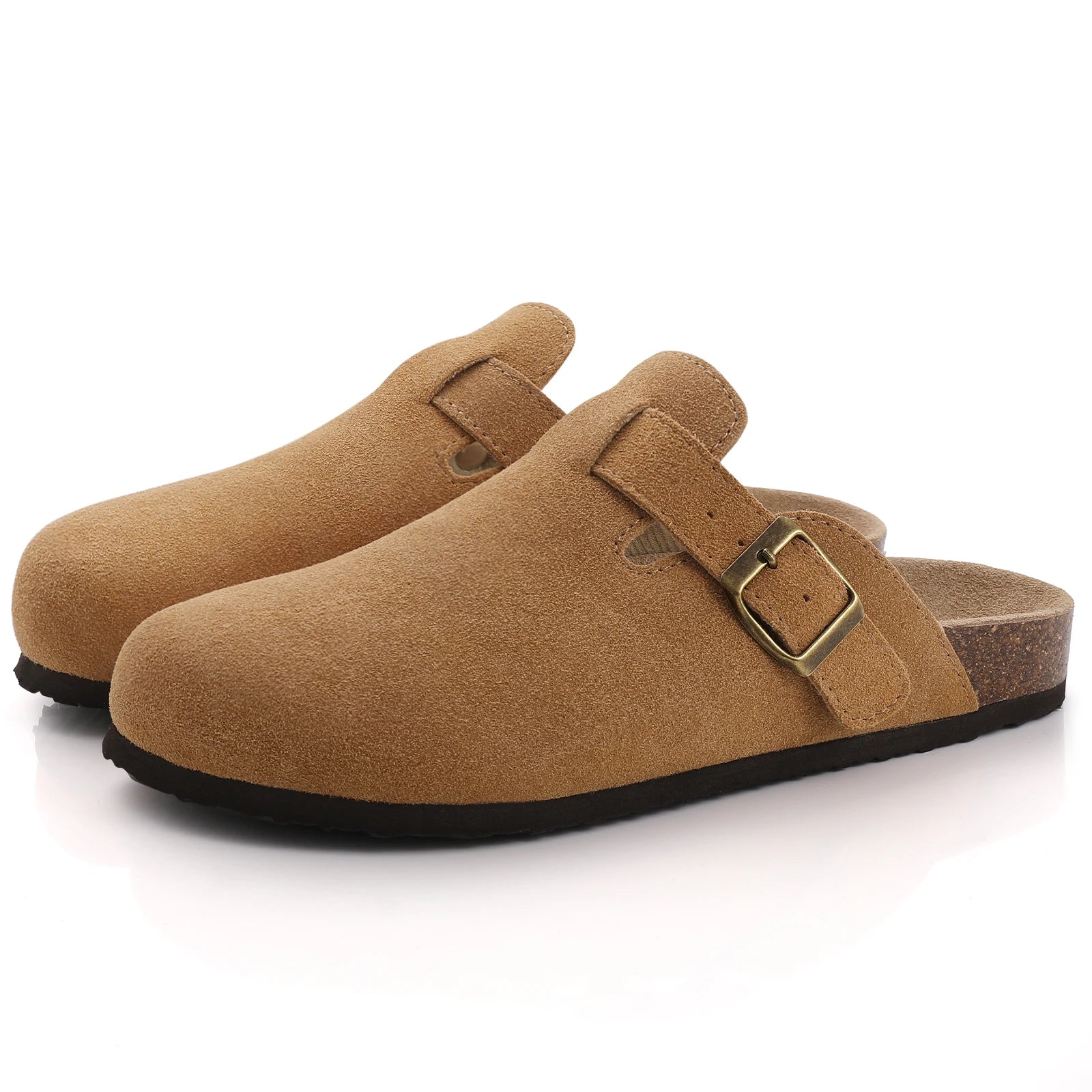 Shevalues Cork Suede Clogs For Women Cork Slippers Summer Cork Sandals Fashion Beach Slides Classic Mules Men Clogs Baotou Shoes