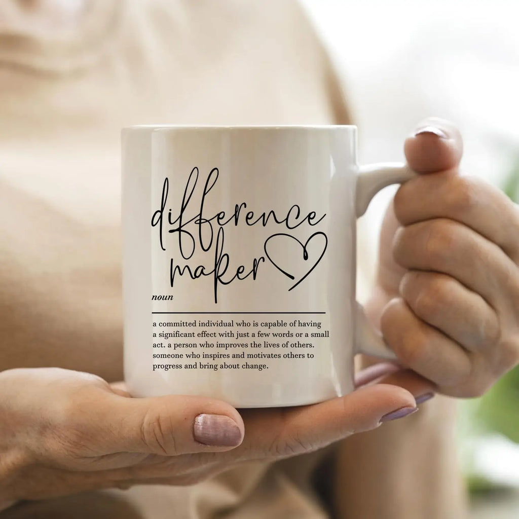 Inspirational - 'Definition of a Difference Maker' Design, Perfect Gift for Motivators and Changemakers, Stylish and Heartfelt