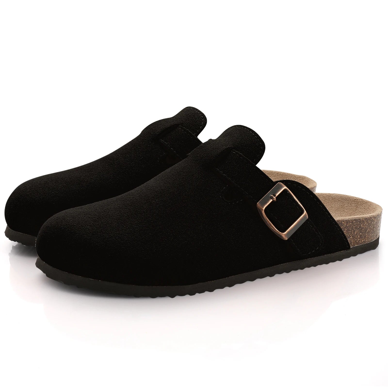 Shevalues Cork Suede Clogs For Women Cork Slippers Summer Cork Sandals Fashion Beach Slides Classic Mules Men Clogs Baotou Shoes