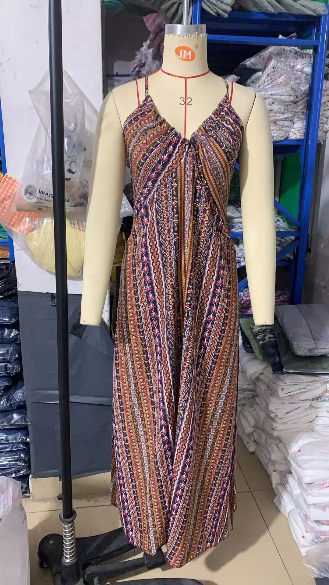 Sexy Wrap V-Neck Long Dress Polyester No-Sleeve High-Waist Printed Summer 2025 TikTok Trendy Split Strapless Gown