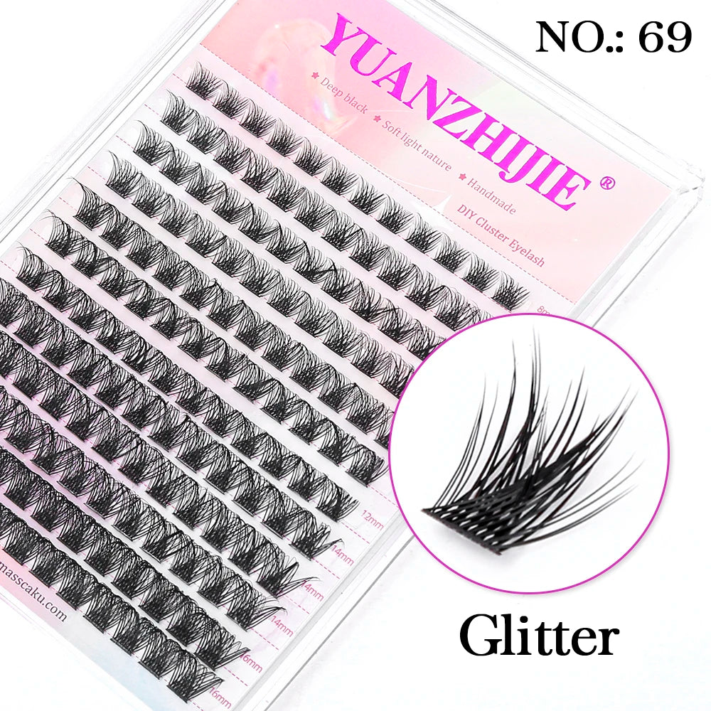 10cases/lot YUANZHIJIE Knot-free lashes Clusters 100% Hand-Tufted Anime Eyelashes Premium Materail Cruetly-free lash Extensions