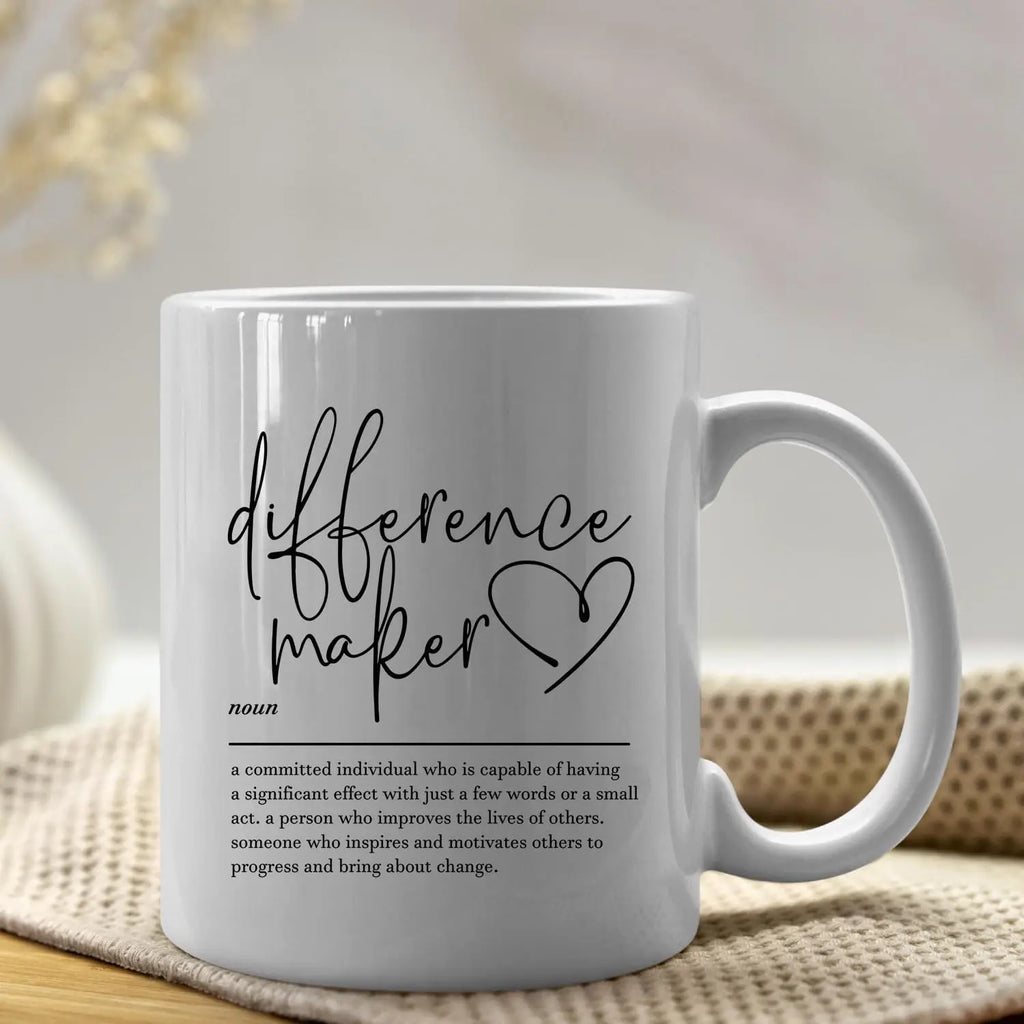 Inspirational - 'Definition of a Difference Maker' Design, Perfect Gift for Motivators and Changemakers, Stylish and Heartfelt
