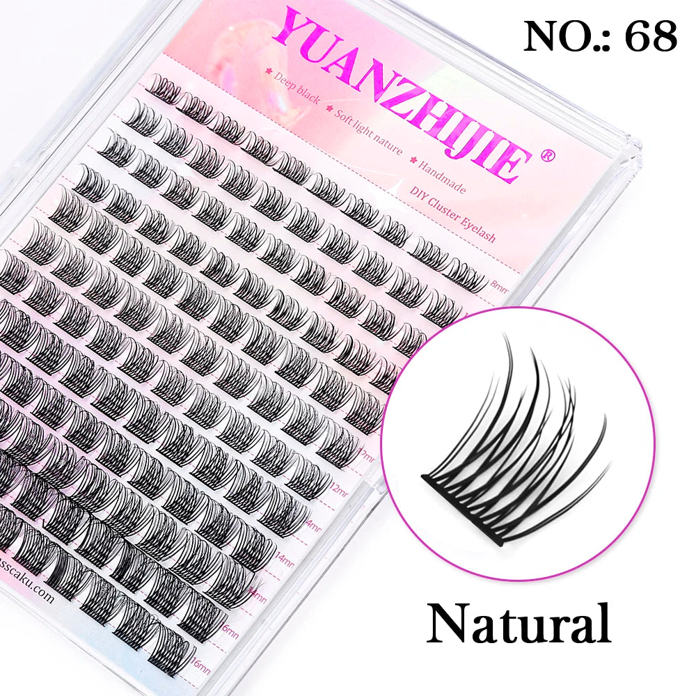 10cases/lot YUANZHIJIE Knot-free lashes Clusters 100% Hand-Tufted Anime Eyelashes Premium Materail Cruetly-free lash Extensions