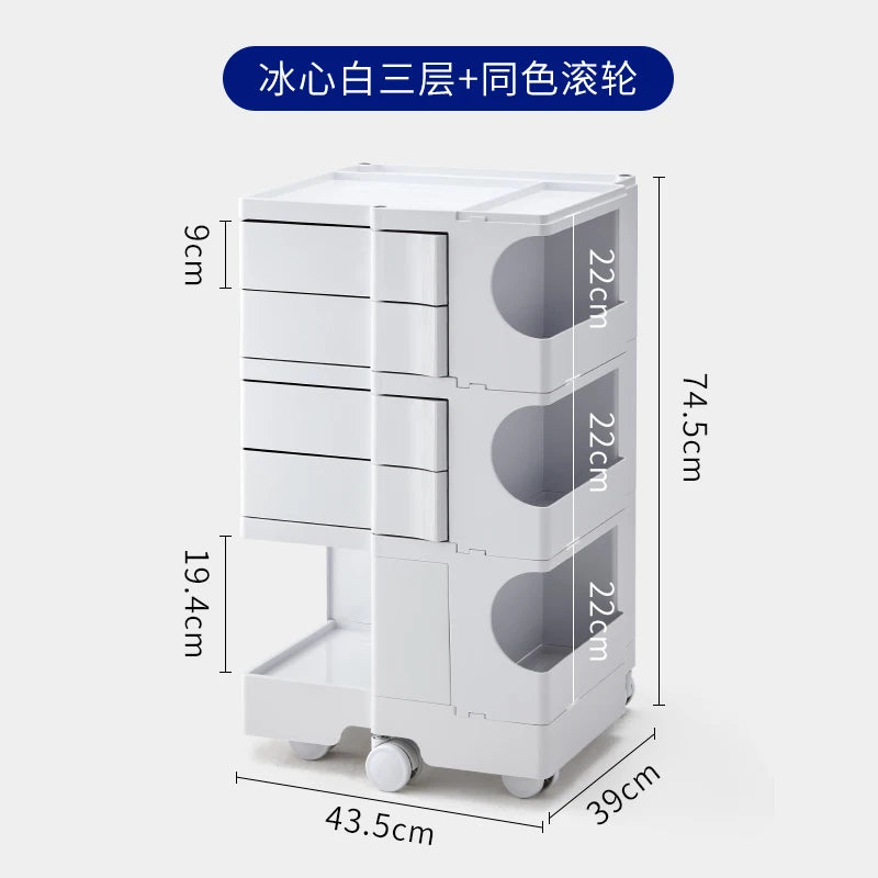 ‌360° Rotating Snack Cart - TikTok Viral Mobile Organizer, Makeup Vanity & Bedroom Storage Rack w/Wheels for Living Room‌