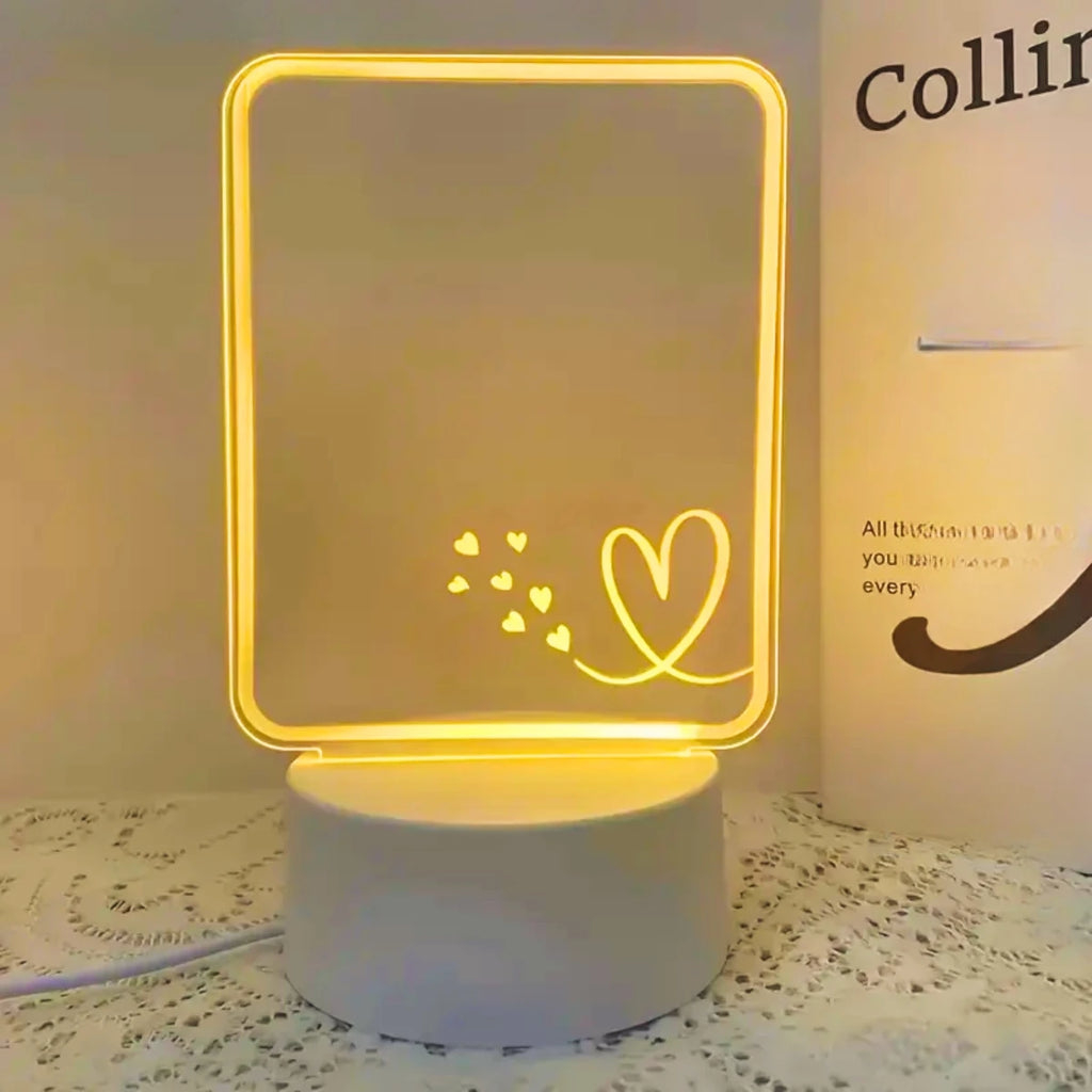 LED message board warm light night light erasable writing board, desktop decorative light, suitable for home bedrooms and living