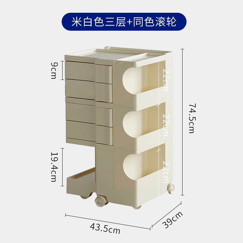 ‌360° Rotating Snack Cart - TikTok Viral Mobile Organizer, Makeup Vanity & Bedroom Storage Rack w/Wheels for Living Room‌