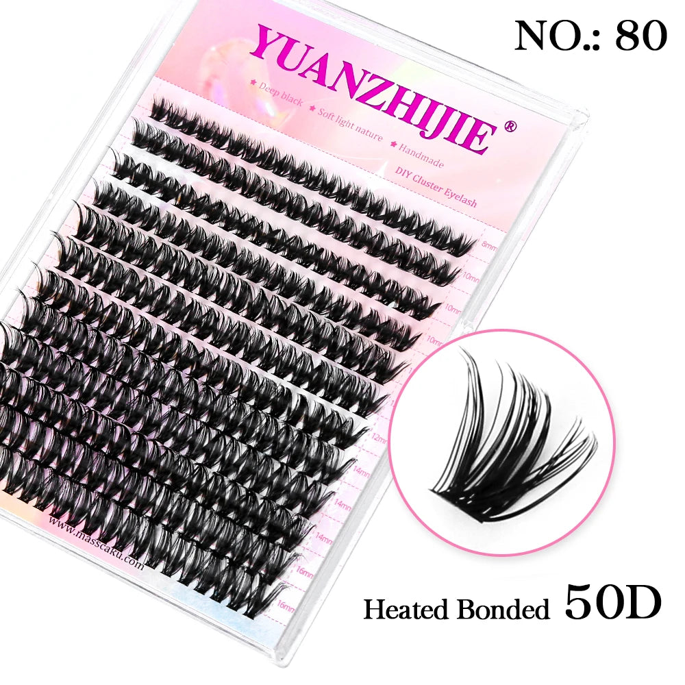10cases/lot YUANZHIJIE Knot-free lashes Clusters 100% Hand-Tufted Anime Eyelashes Premium Materail Cruetly-free lash Extensions