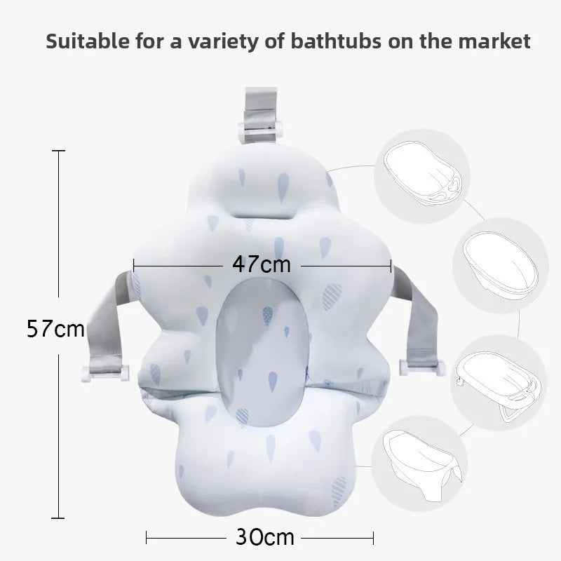 Baby Shower Bath Tub Pad Non-Slip Bathtub Mat Newborn Safe Security Bath Support Cushion Suspension Soft Pillow Care Accessories