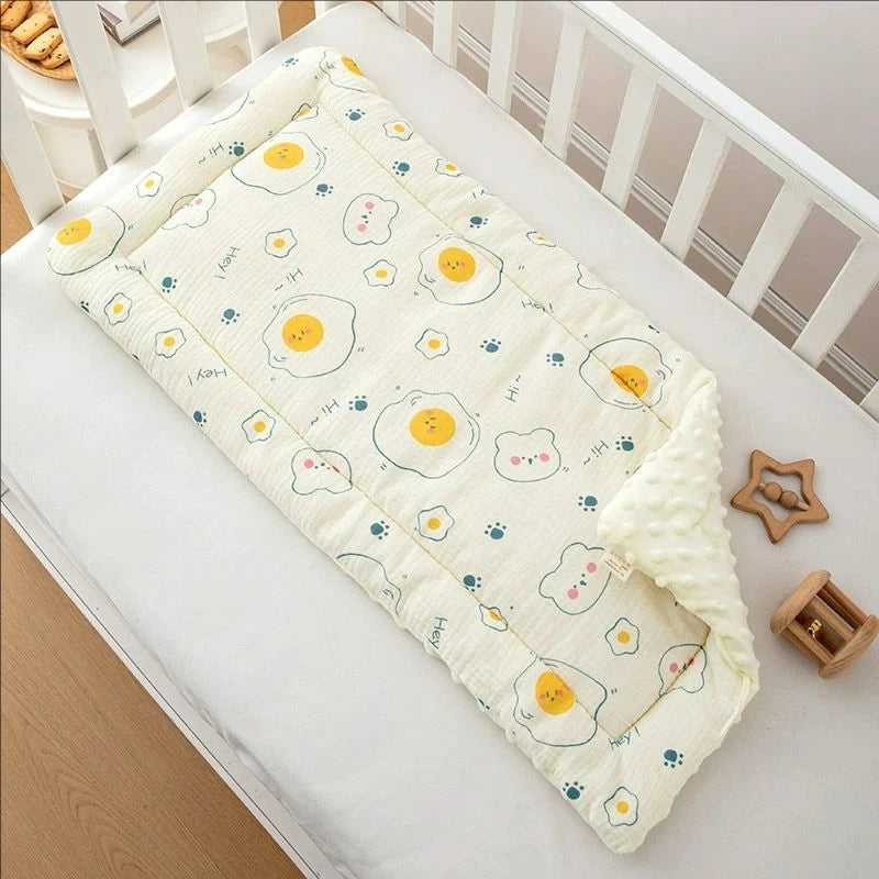 Cartoon Bear Baby Stroller Seat Cushion Cotton Soft Newborn Car Seat Pad Infant Pushchair Mattress Mat Kid Pram Accessories