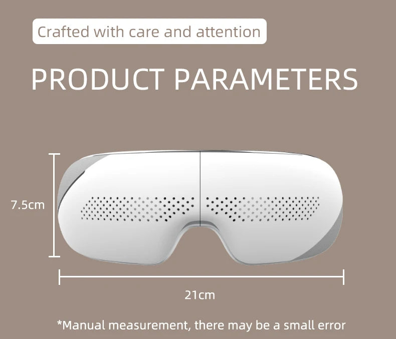 Portable Visible Eye Massager with Bluetooth Music Eye Care Device Sleep Eye Mask with 4 Mode Massage Muscle Gift for Mom Dad