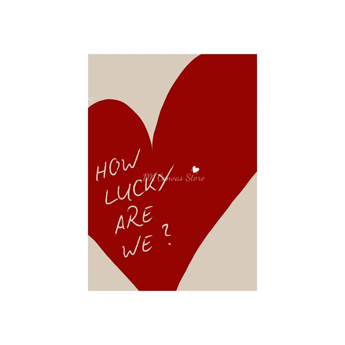 "How Lucky Are We" Quote Canvas Print Poster Modern Heart Stripe Art Prints Bedroom Living Room Wall Art Home Decor Poster