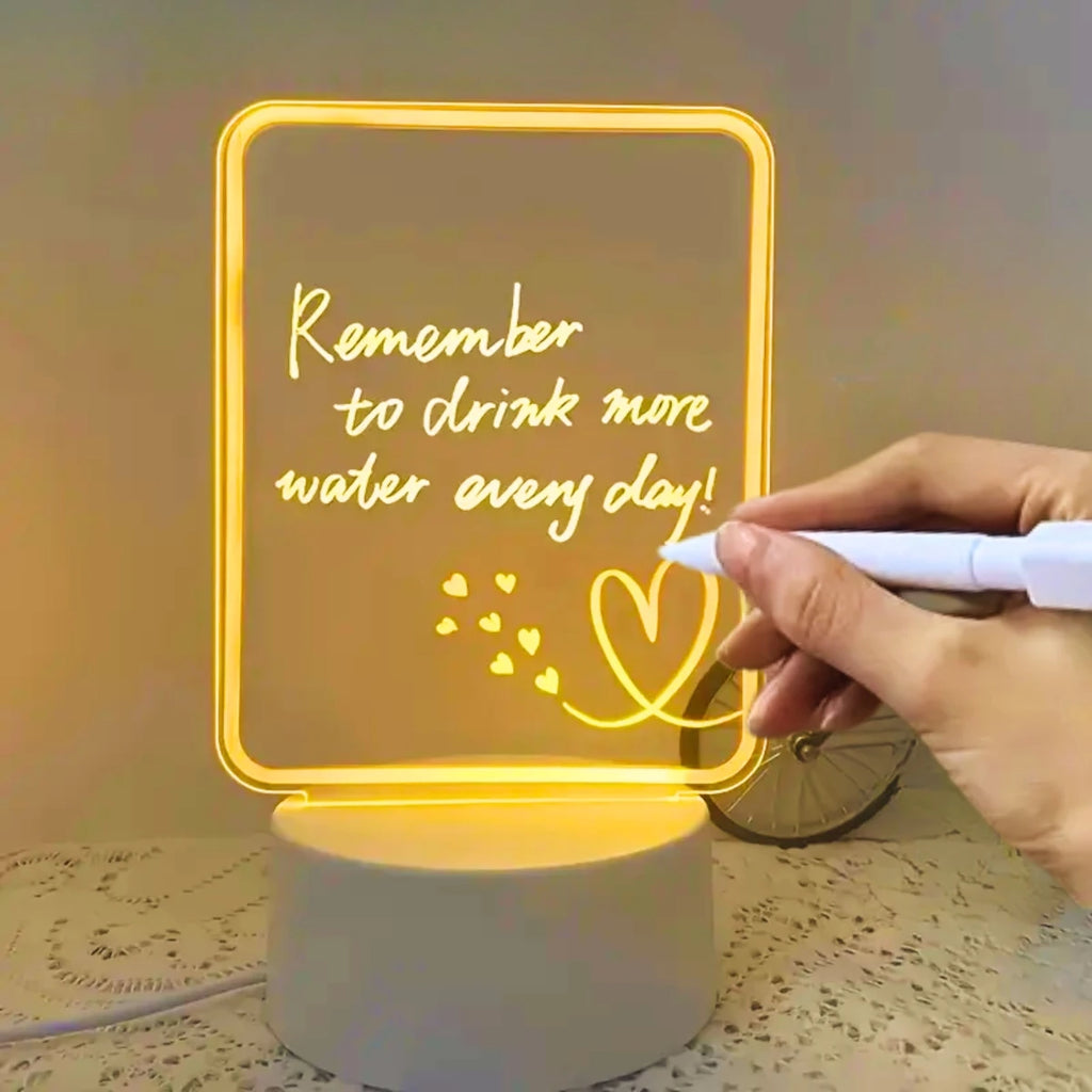 LED message board warm light night light erasable writing board, desktop decorative light, suitable for home bedrooms and living